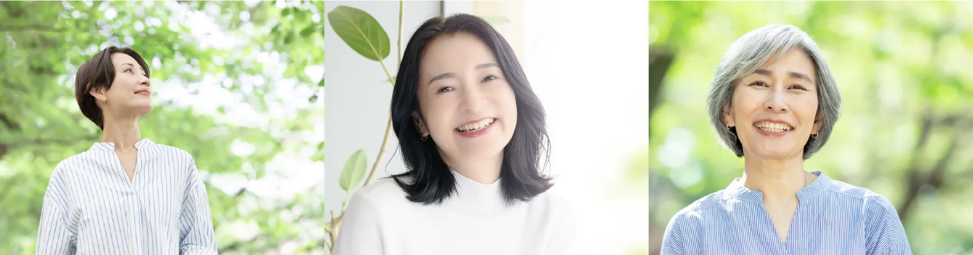 笑顔の女性3名