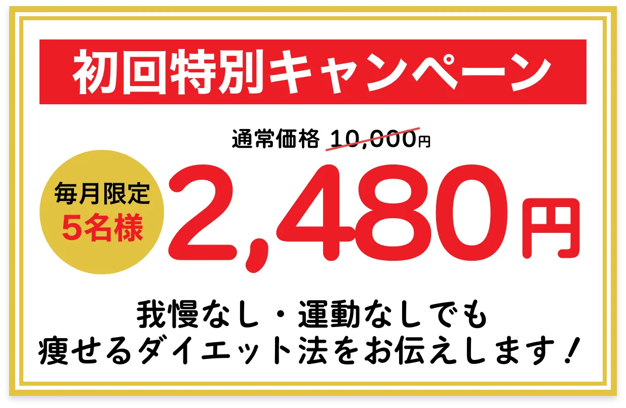 毎月3名様限定