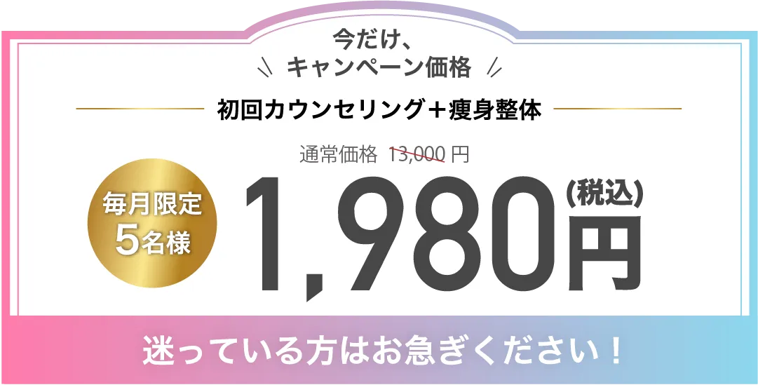 初回カウンセリング1980円"