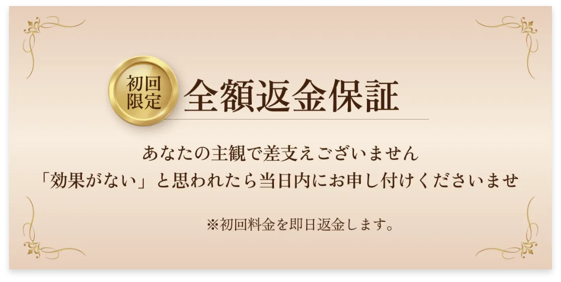 全額返金保証の内容